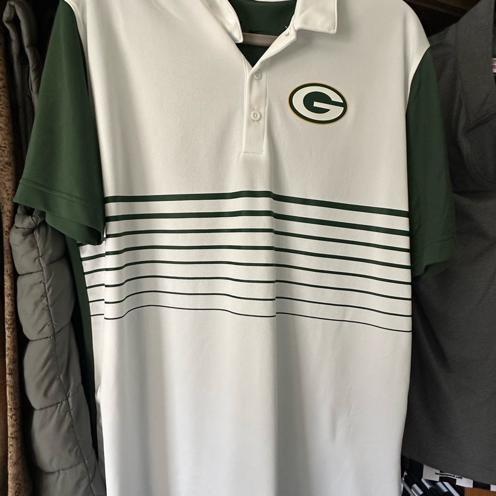 Green Bay Packers Nike Green and White Men's Polo Shirt